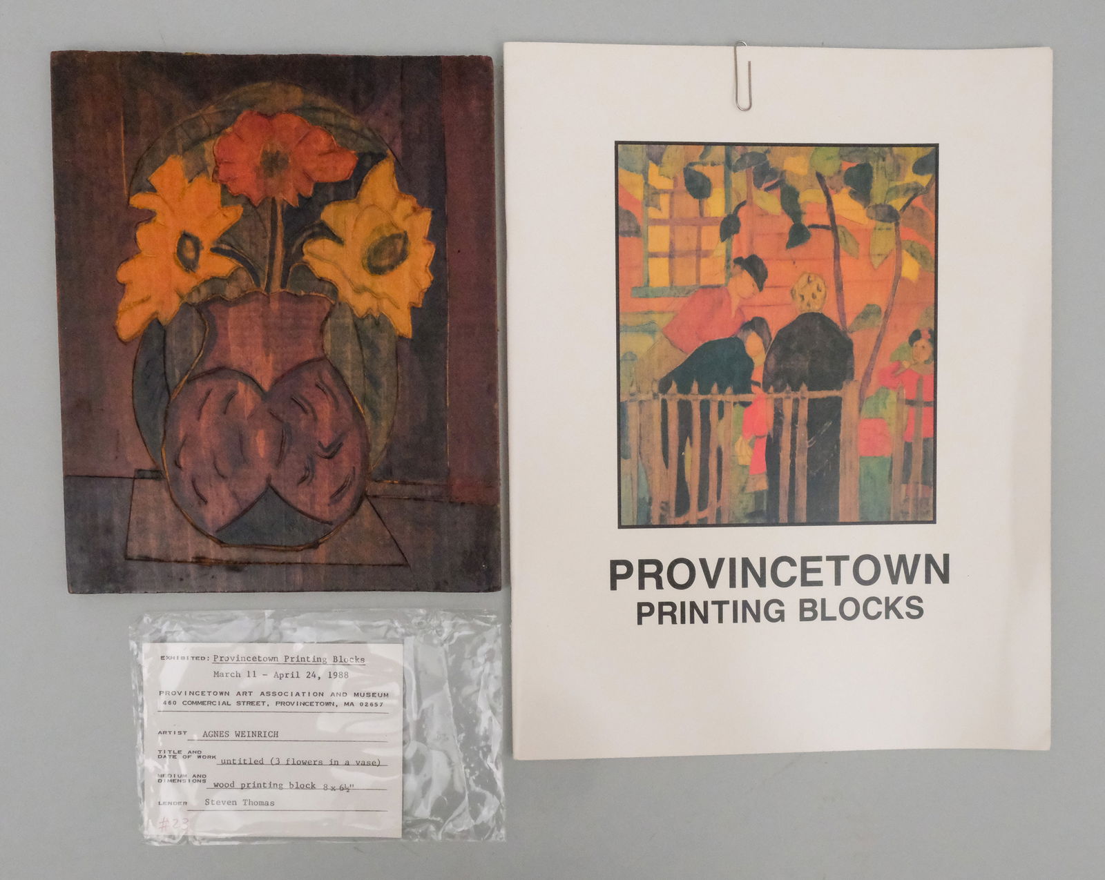 Agnes Weinrich, Woodblock with Exhibition Booklet (1 of 5)