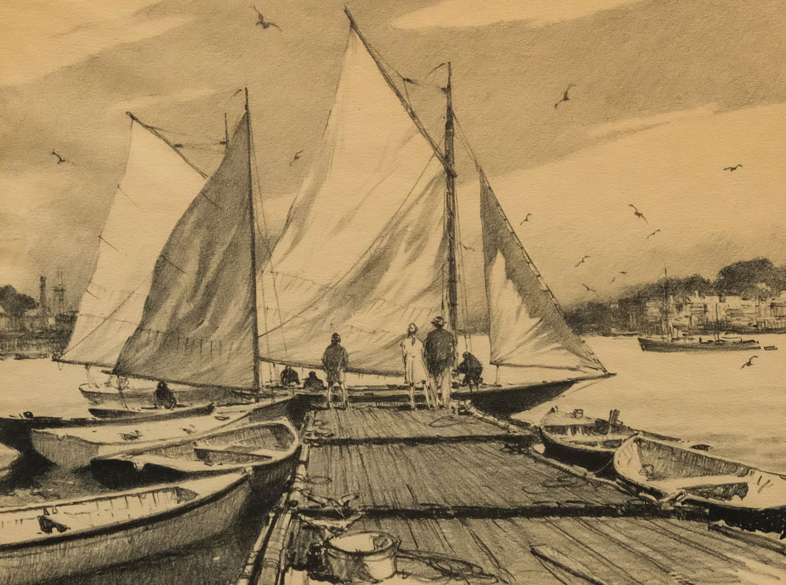 Gordon Grant, Dock Scene (1 of 5)