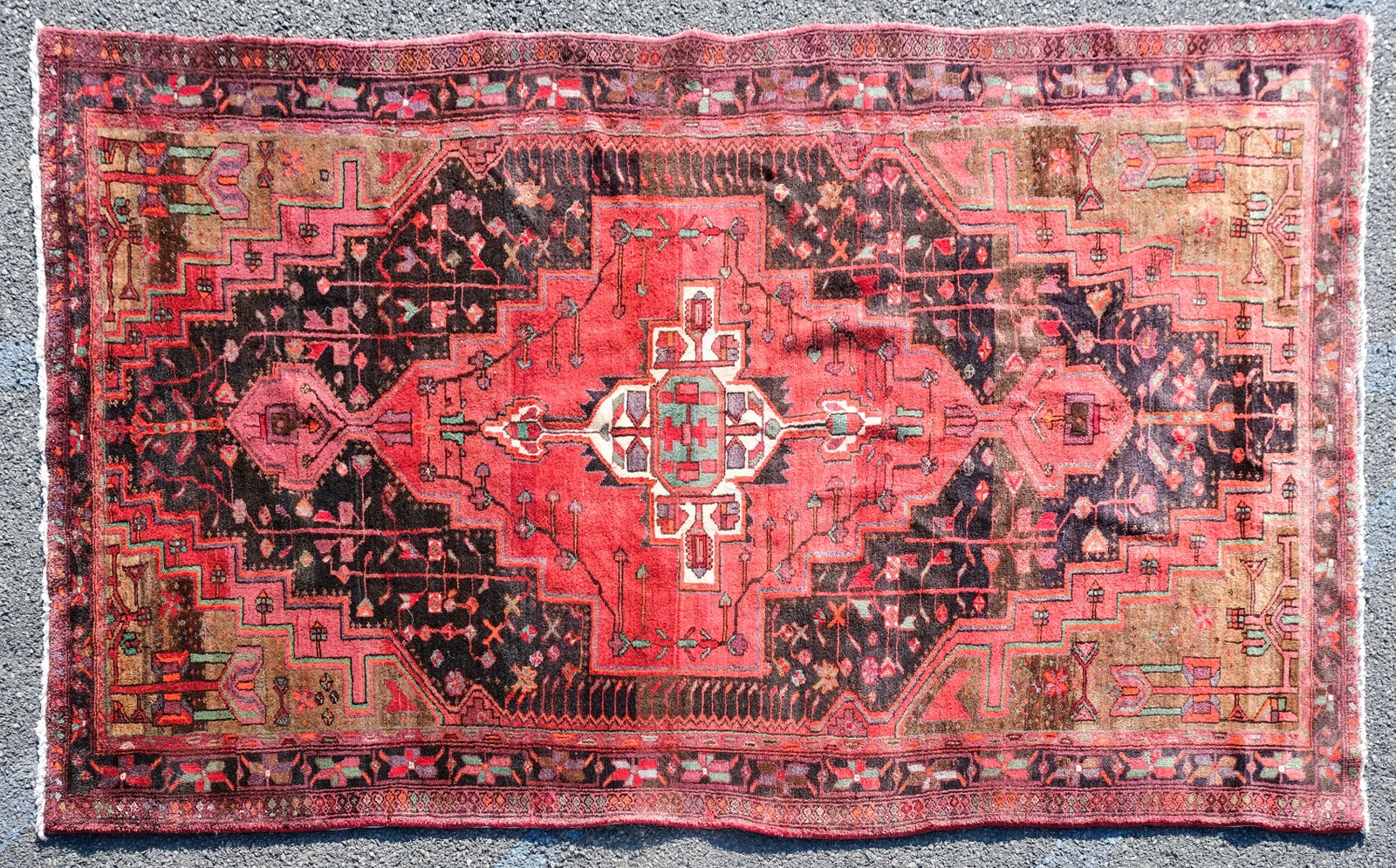 Caucasian Kazak Rug 64" x 80": 20th century, 64" x 80"