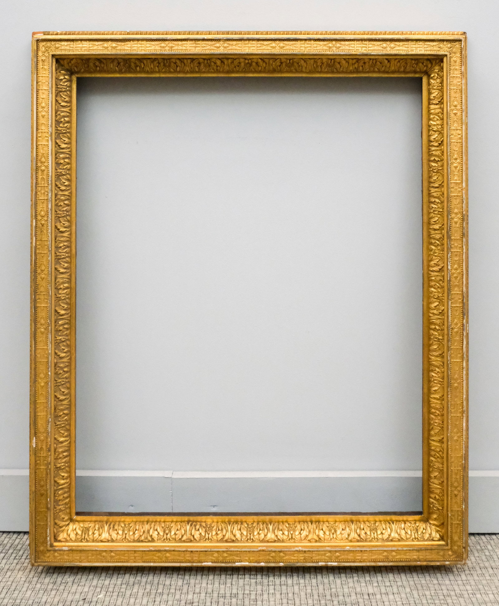 Hudson River School Gilt Frame 24" x 30 1/4": American, ca. 1860, having flat top edge and acanthus ogee. Overall 30 1/4" x 36 1/2", rabbet 24" x 30 1/4", molding 3 1/4".