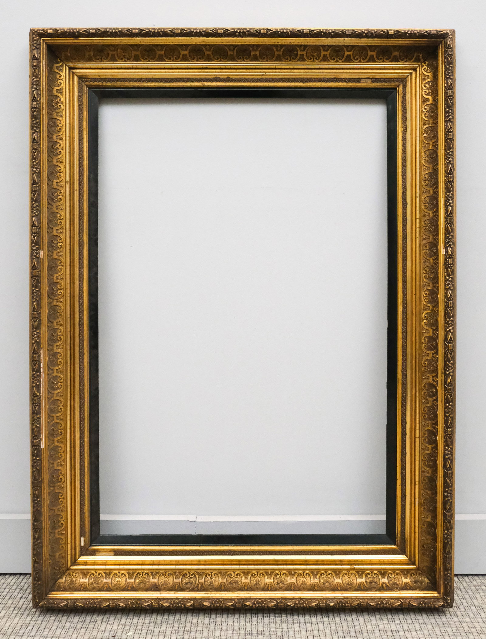 Hudson River School Gilt Frame 20 1/2" x 31": American, ca. 1870, having ebonized liner. Overall 29 1/2" x 40", rabbet 20 1/2" x 31", molding 4 1/2".