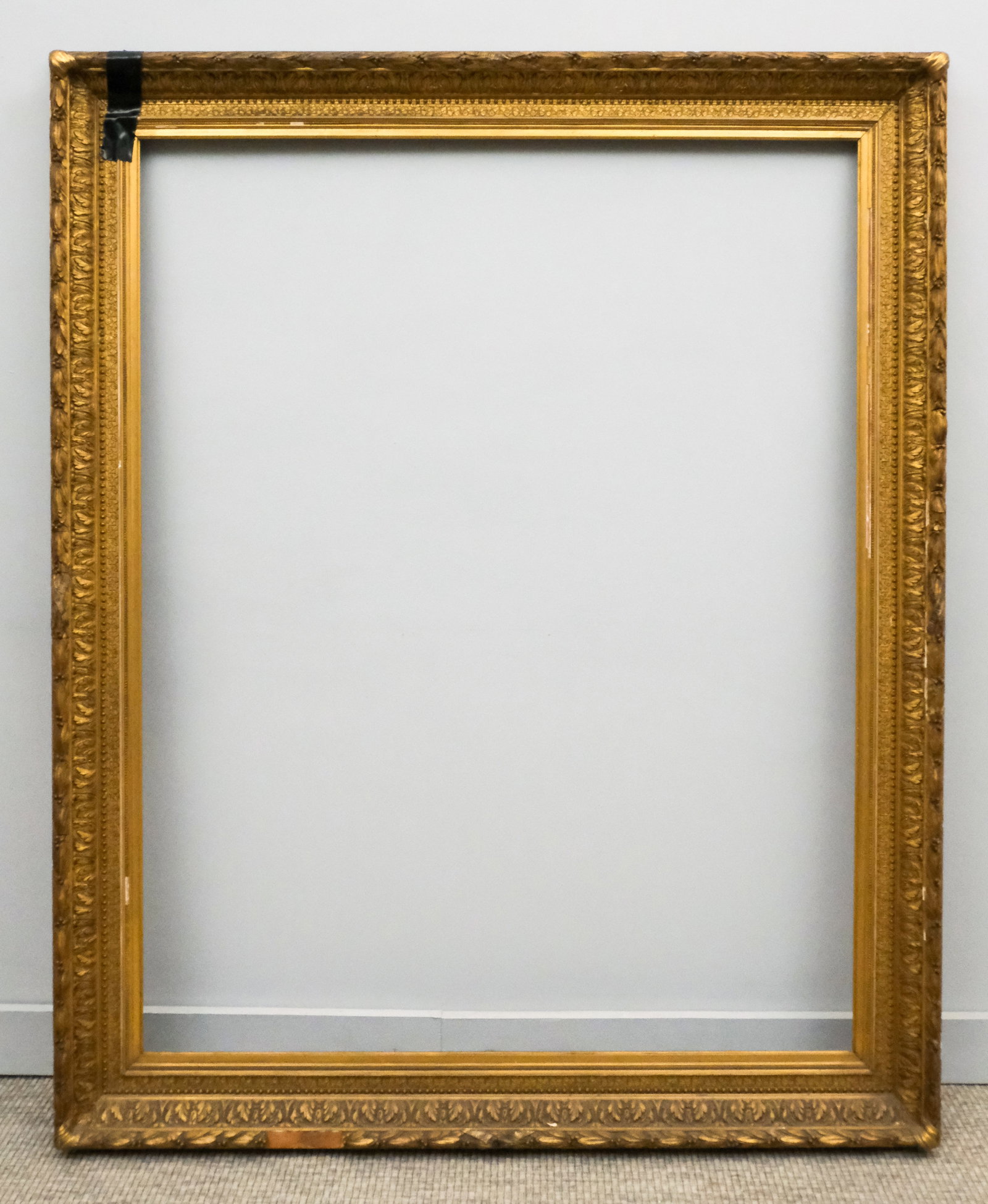 Hudson River School Gilt Frame 42 1/2" x 54": American, ca. 1870, having acanthus ogee and laurel and berry top edge. Overall 52 1/4" x 63 1/2", rabbet 42 1/2" x 54", molding 5".