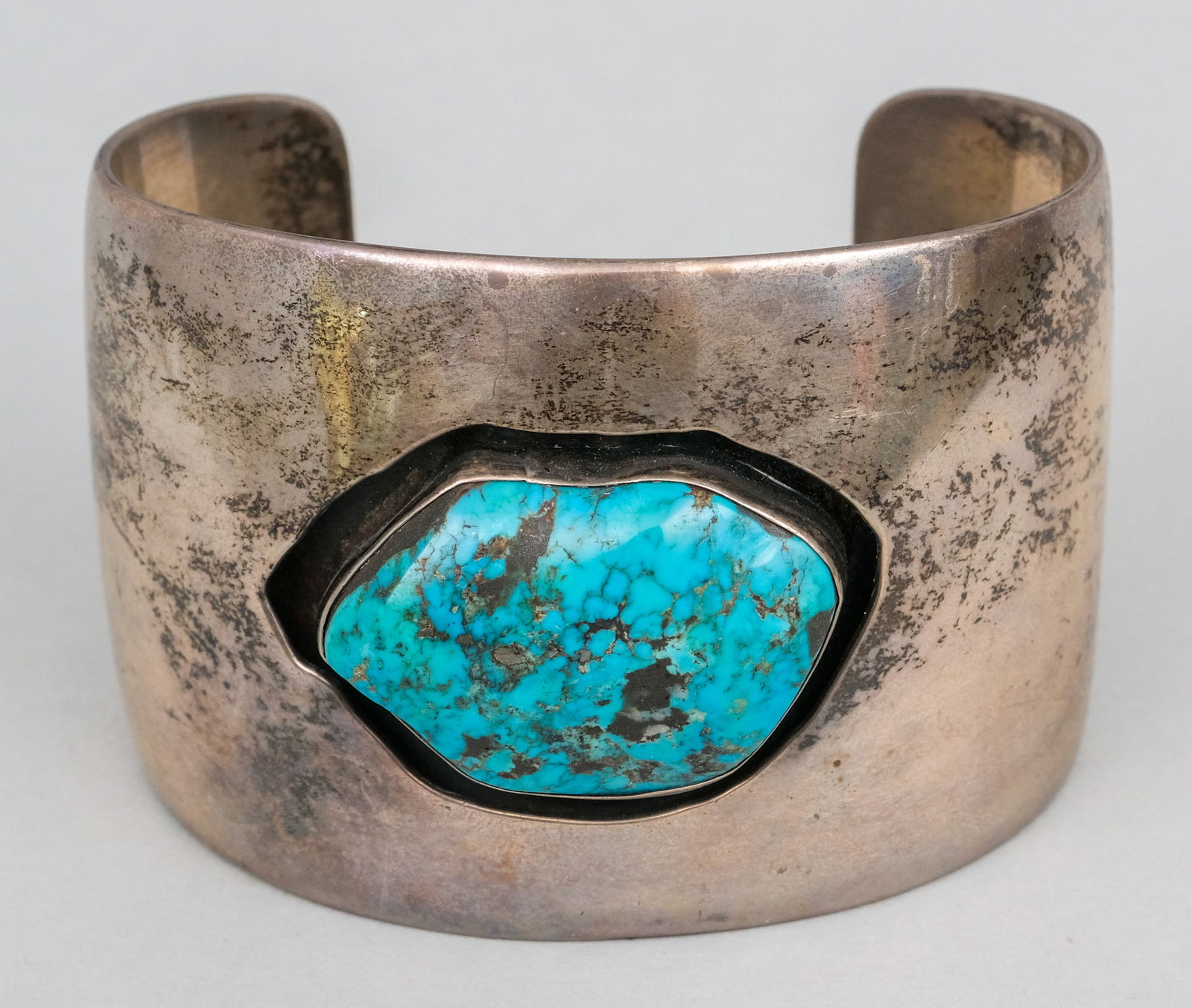 Native American Sterling & Turquoise Cuff Bracelet (1 of 9)