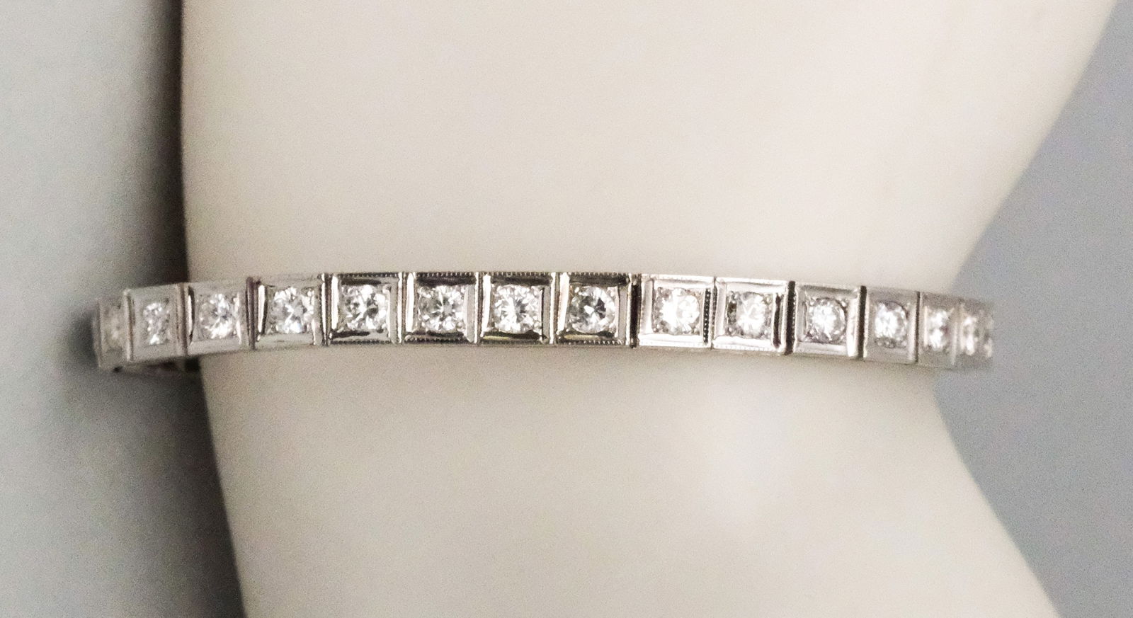 Antique 14K White Gold Diamond Tennis Bracelet (1 of 13)