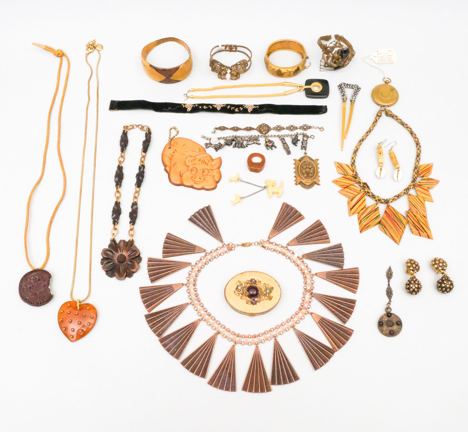 Group of Quality Wood and Metal Costume Jewelry (1 of 4)