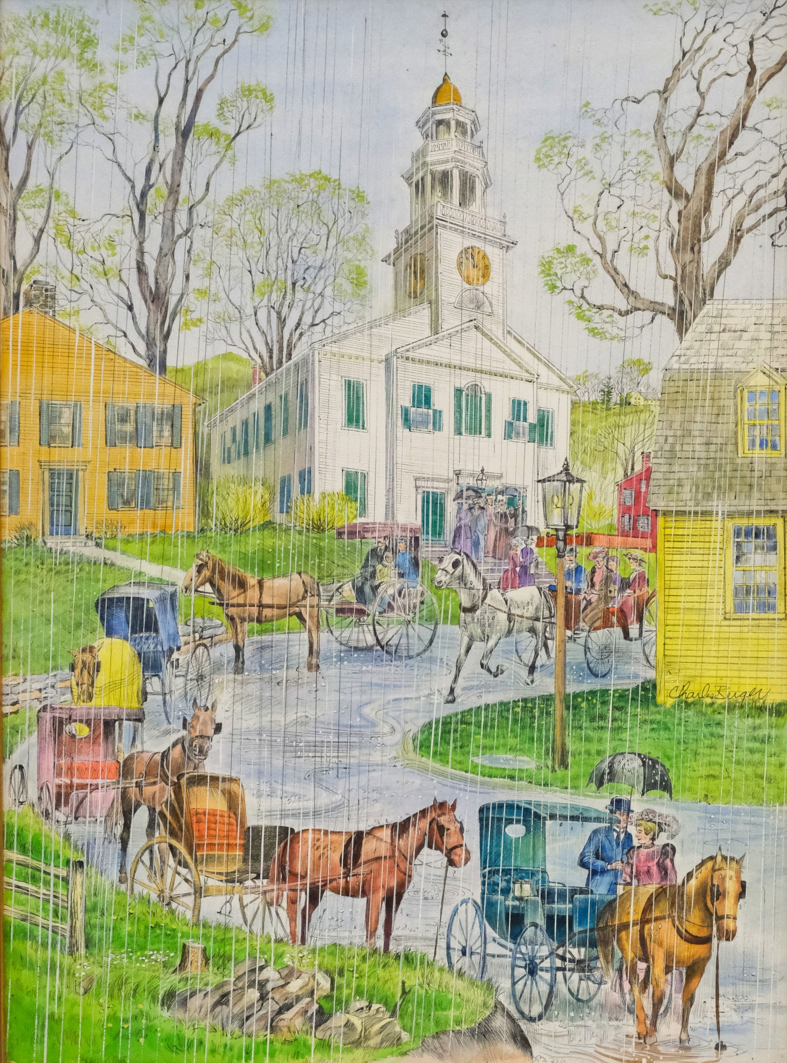 Charles Berger, Carriages in the Rain (1 of 5)