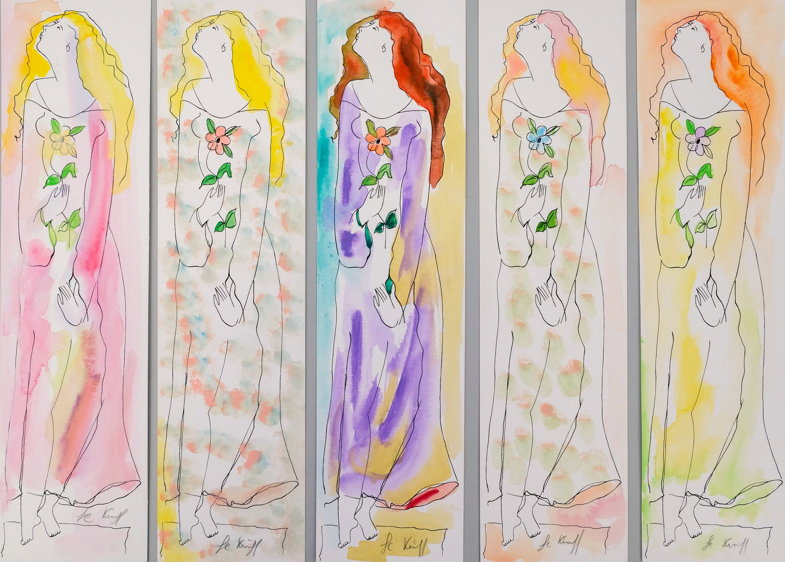 Group of Five Linda Le Kinff Screen Prints (1 of 7)