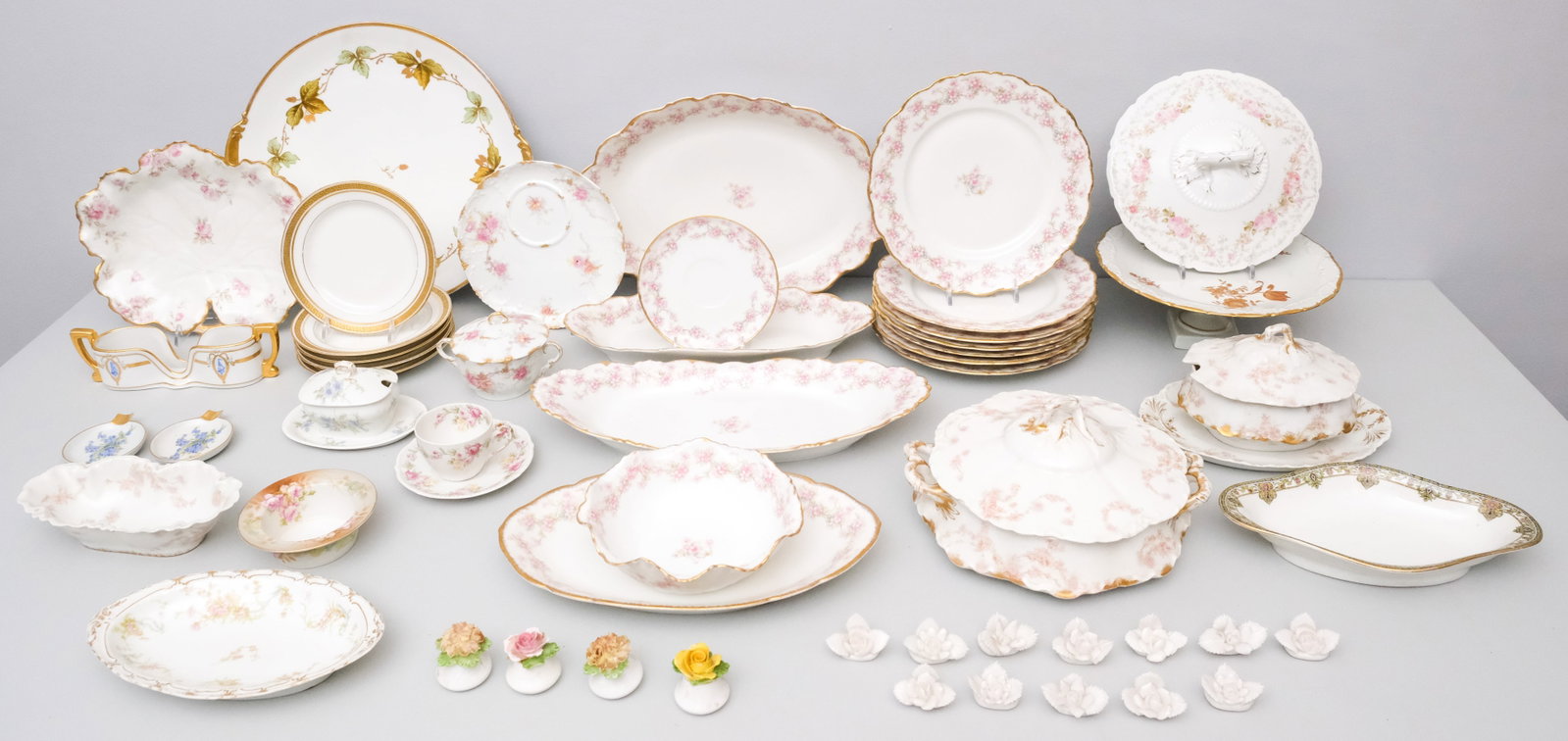 Large Lot of Mostly Limoges Porcelain: Various patterns, forms, and makers. Fun lot!