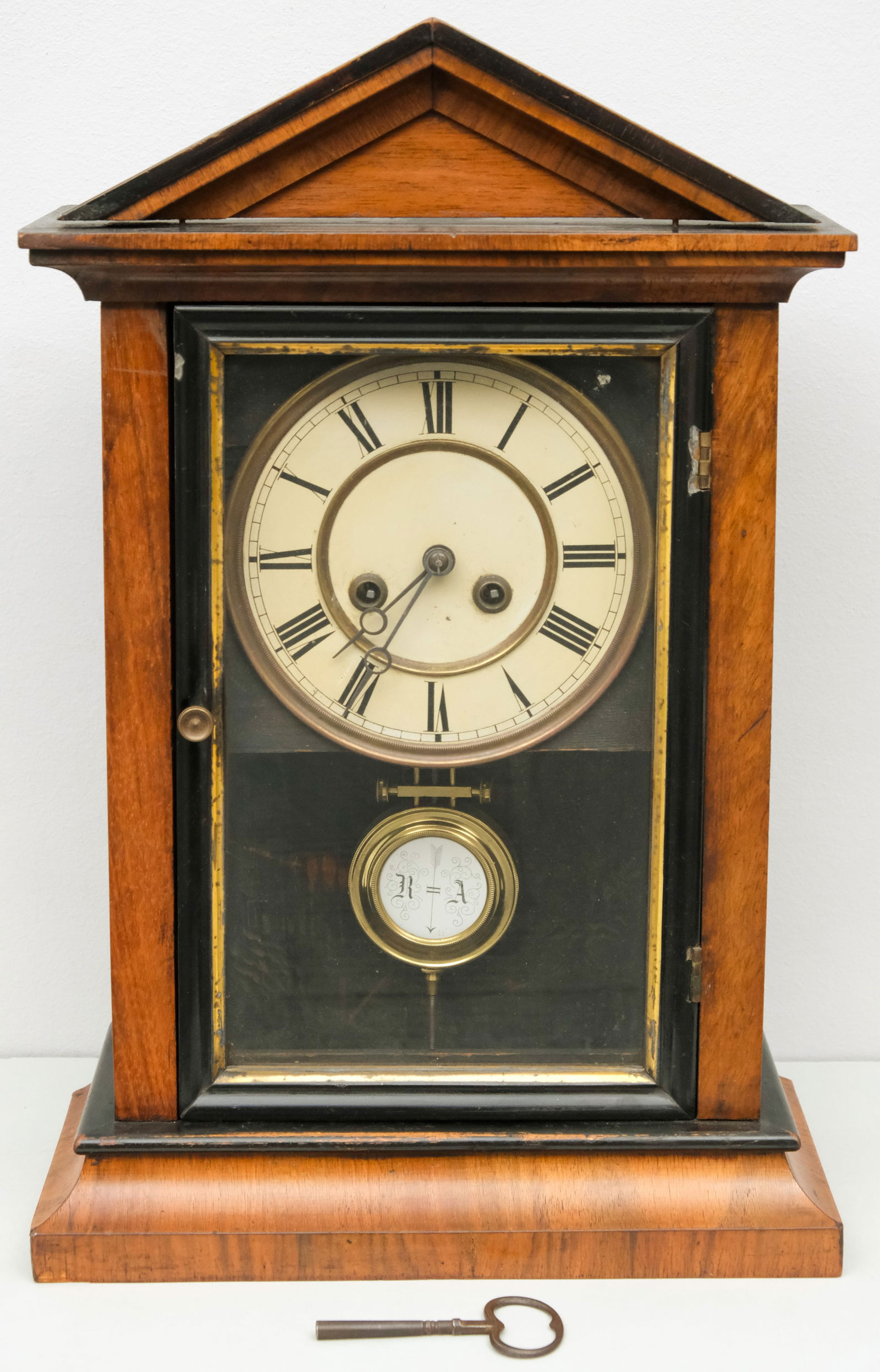 Antique Biedermeier Wooden Clock (1 of 8)