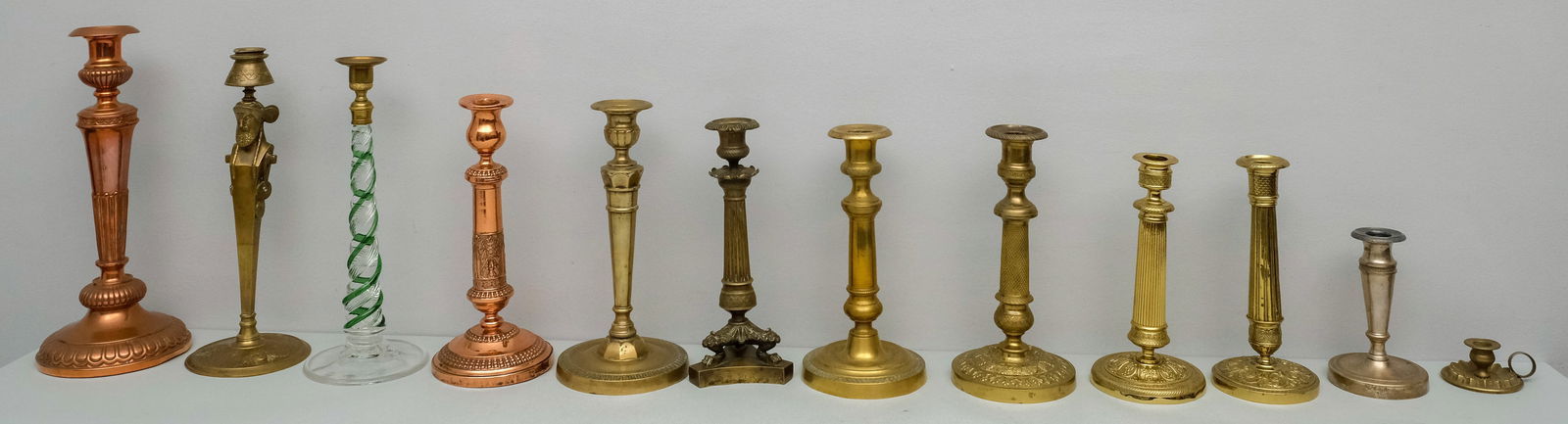 Group of Single Antique Candlesticks (1 of 8)