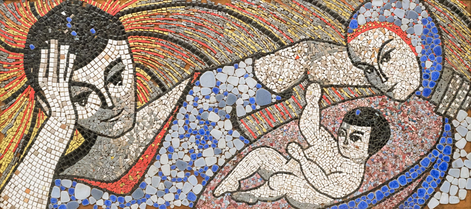 Vintage MCM Hardstone Mosaic Framed Artwork (1 of 7)