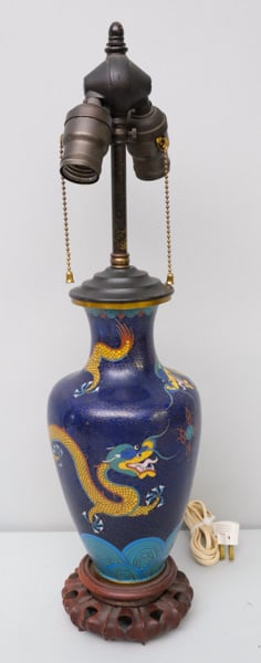 Chinese Cloisonne Dragon Lamp (1 of 8)
