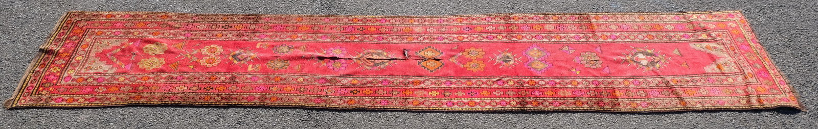 Bright Antique Turkish Runner 34" x 180" (1 of 8)