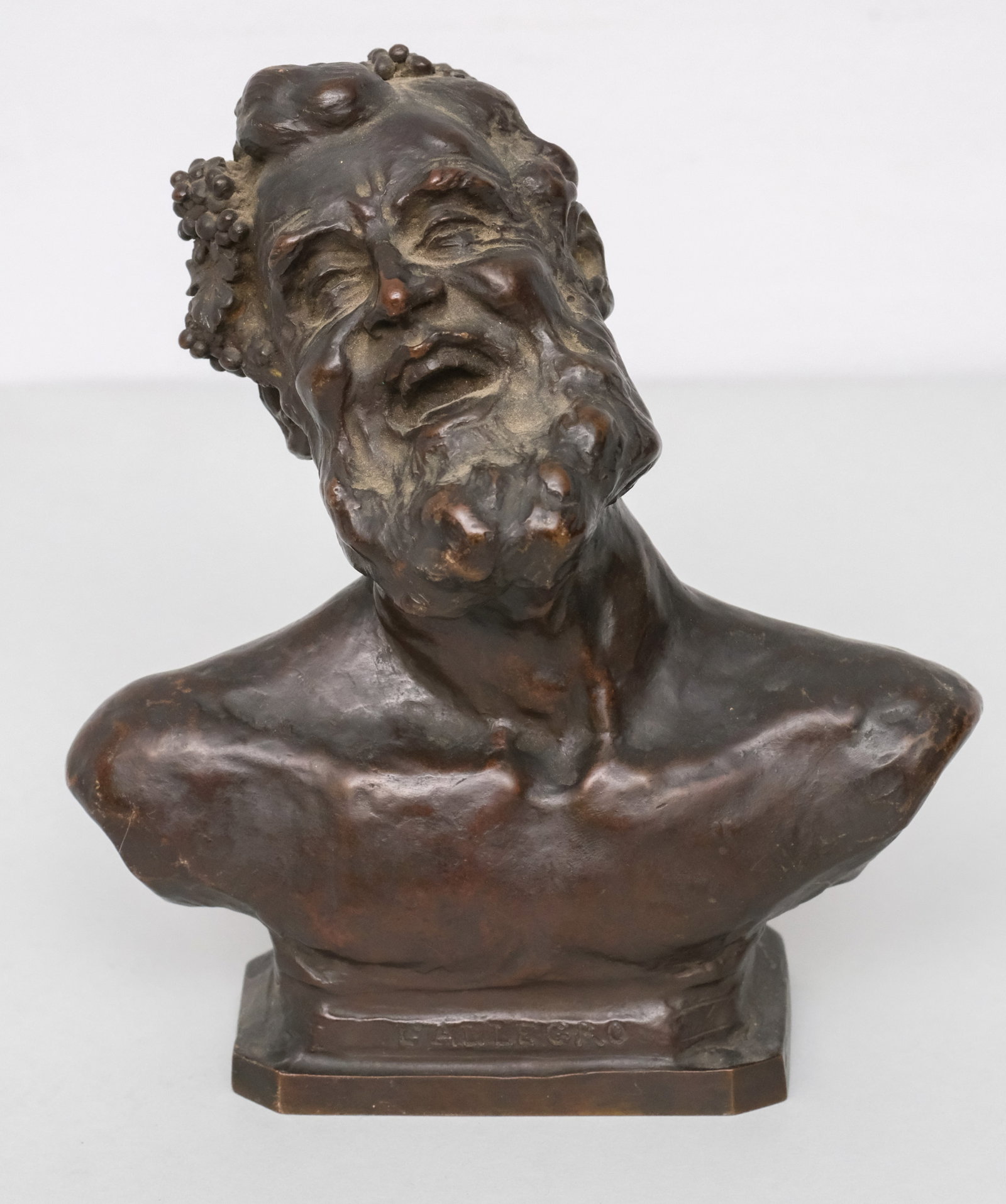 Antique Albert Humphreys Bronze, "L'Allegro": Albert Humphreys (American 1863-1925), Bronze bust. Marked as shown, 6 1/2" x 7".