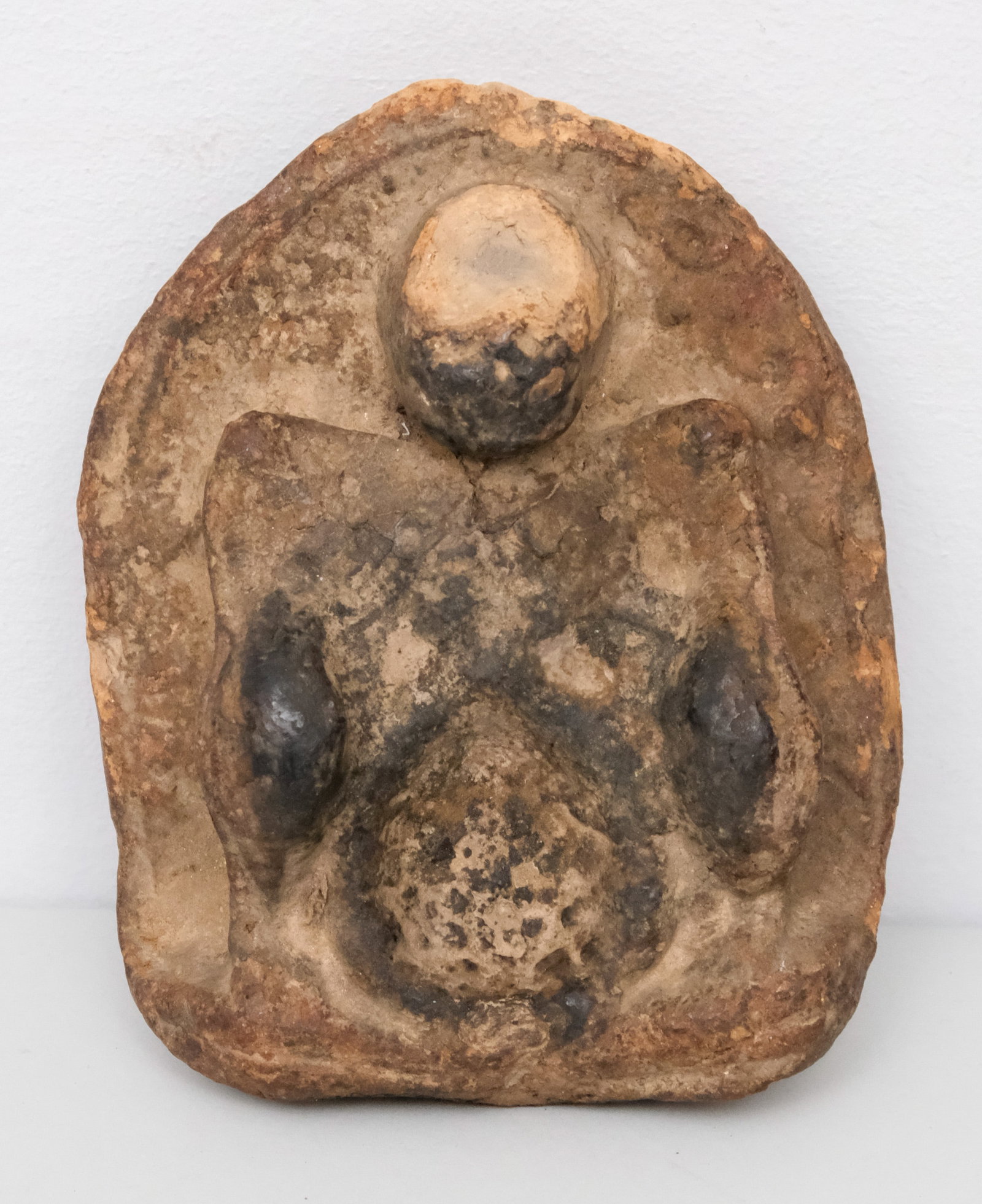 Antique Hindu or Buddhist Alcove Panel Statue: Possibly a fertility goddess. 6 3/4".