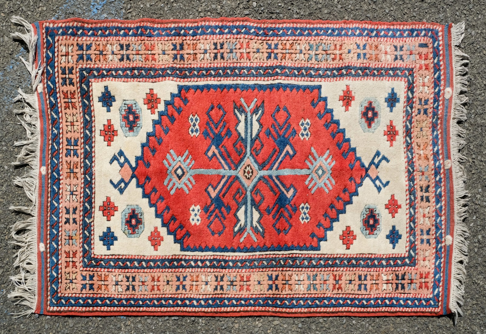 Vintage Turkish Rug 37 1/2" x 62": 20th century, 37 1/2" x 62"
