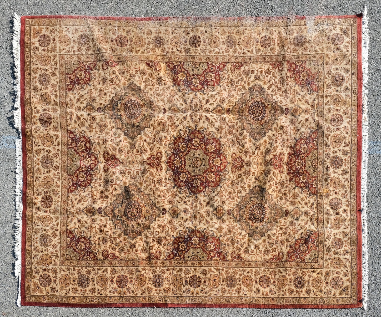 Vintage Persian Rug 96" X 120": 20th century. Measures 96" X 120".