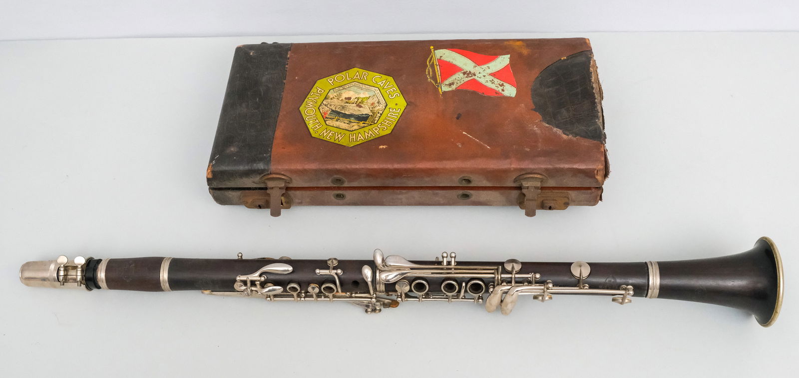 Vintage Evette By Buffet Wood Clarinet: In fitted leather case. Marked as shown.