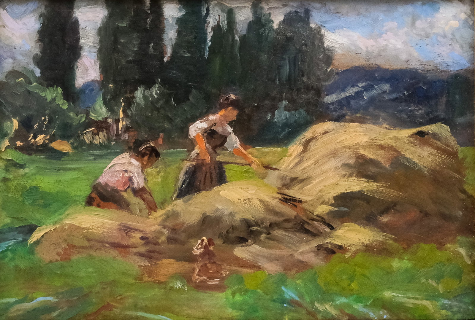 American School, Turning the Hay (1 of 5)