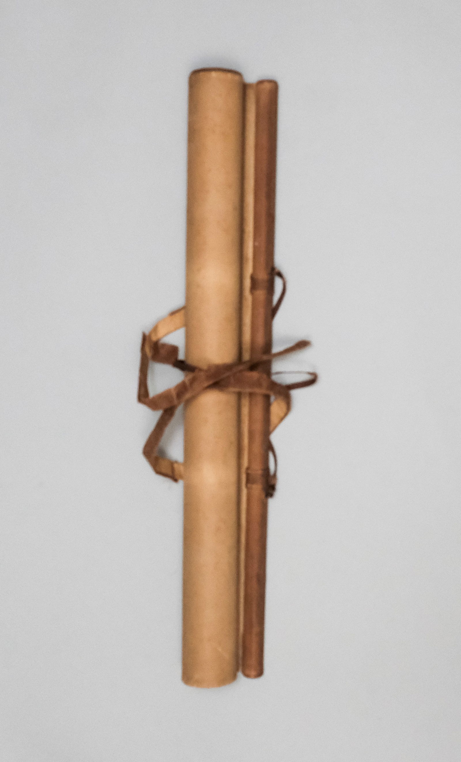 Chinese Scroll of the Moon & Two Ducks: Chinese late 19th century watercolor on silk depicting two ducks resting under the full moon, 42 1/2" x 16 1/2" image size, 74" x 22 1/2" overall.