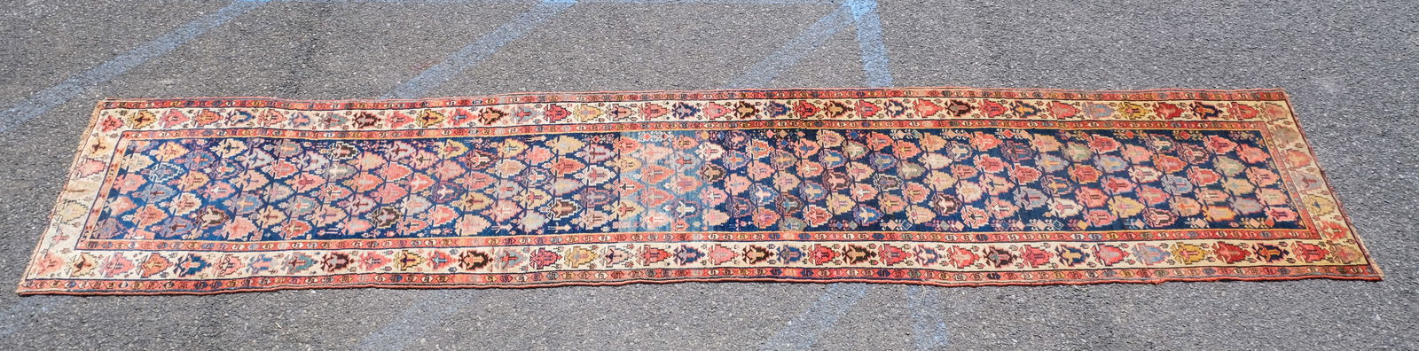 Antique Kazak Long Rug 187" x 38 1/2" (1 of 8)