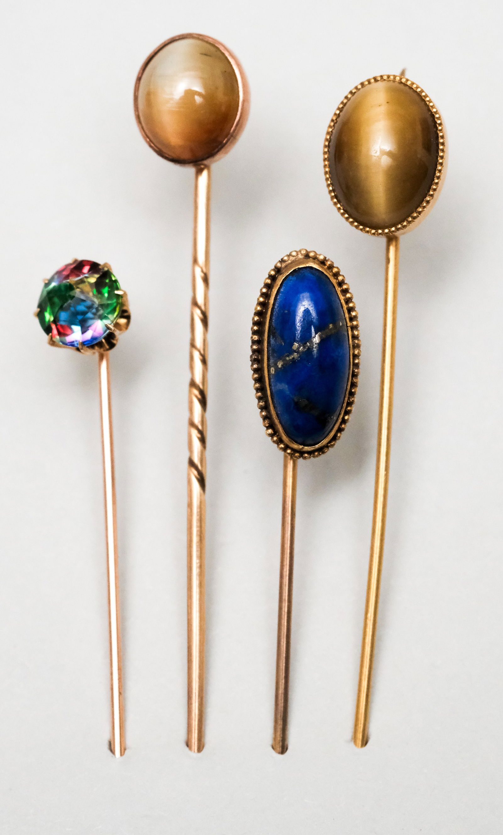 4 Antique 10K & 14K Gold Stickpins (1 of 8)