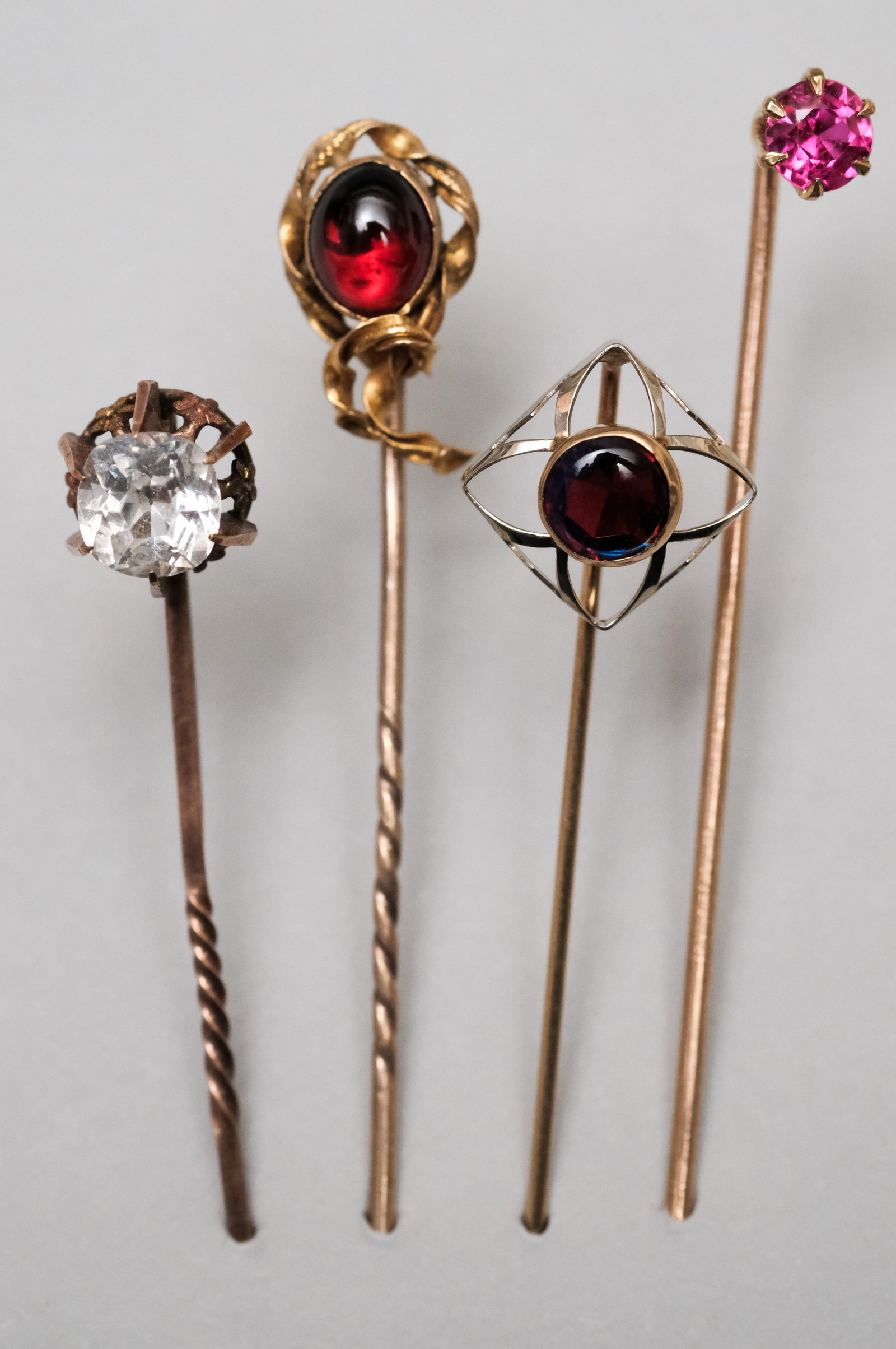 4 Antique 10K & 14K Gold Stickpins (1 of 8)