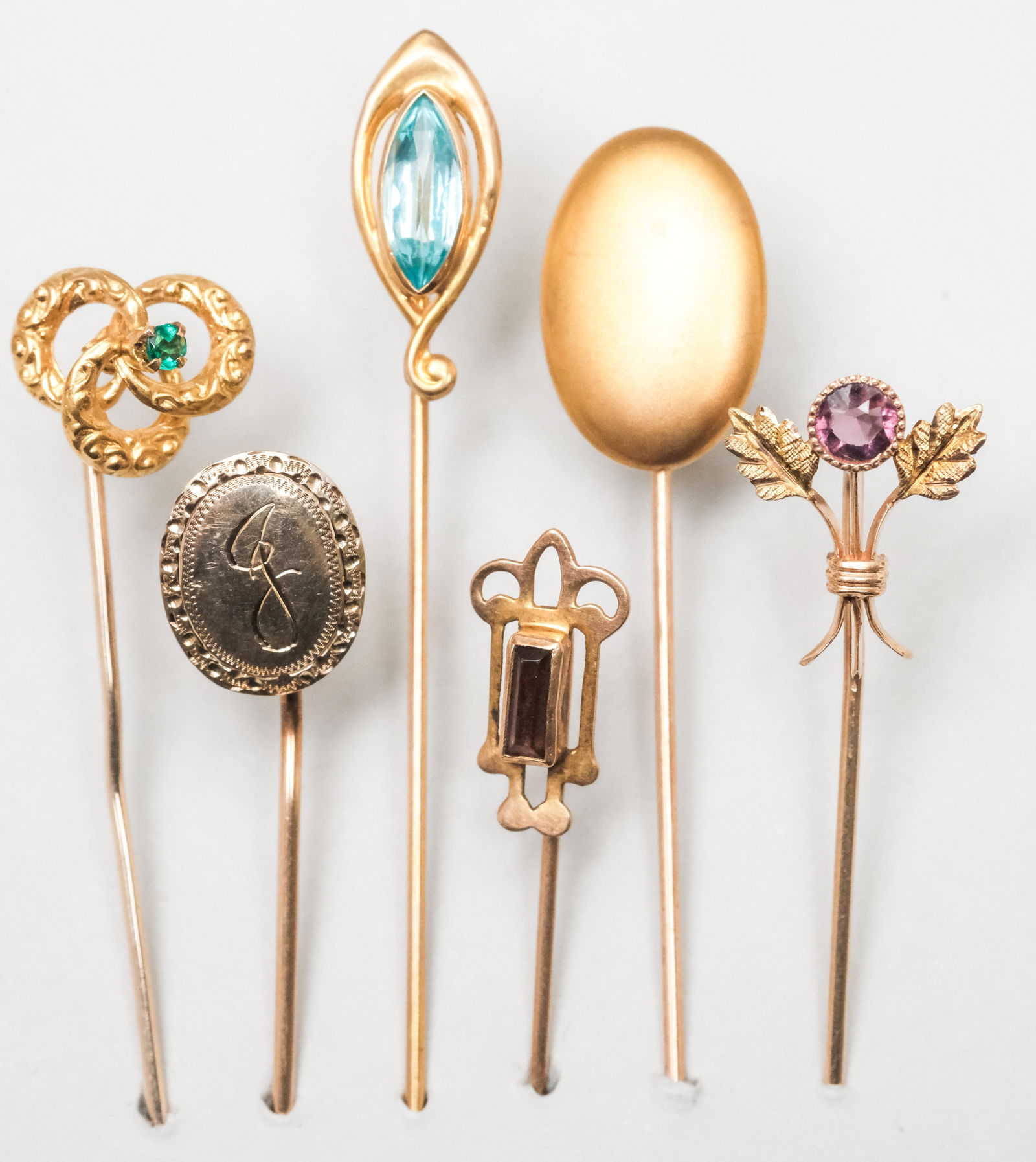 6 Antique 10K Gold Stickpins (1 of 14)