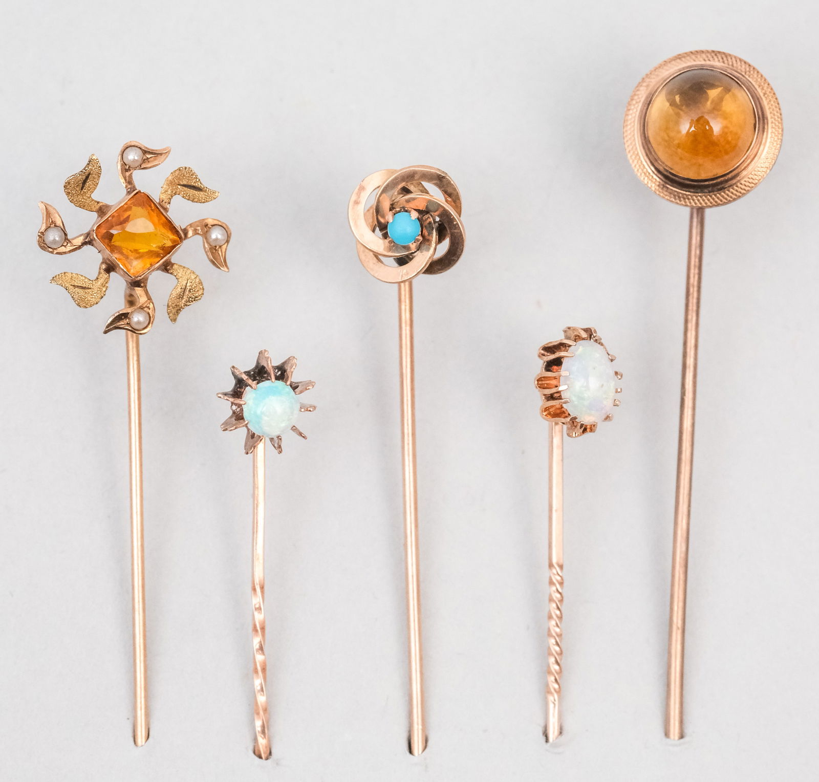 5 Antique 10K Gold Stickpins (1 of 10)