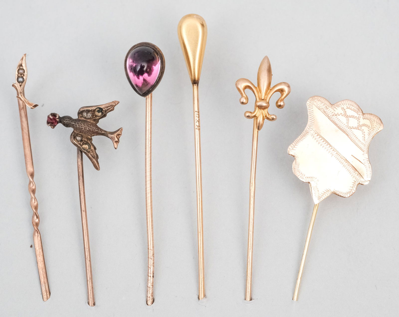 6 Antique 10K Gold Stickpins (1 of 13)