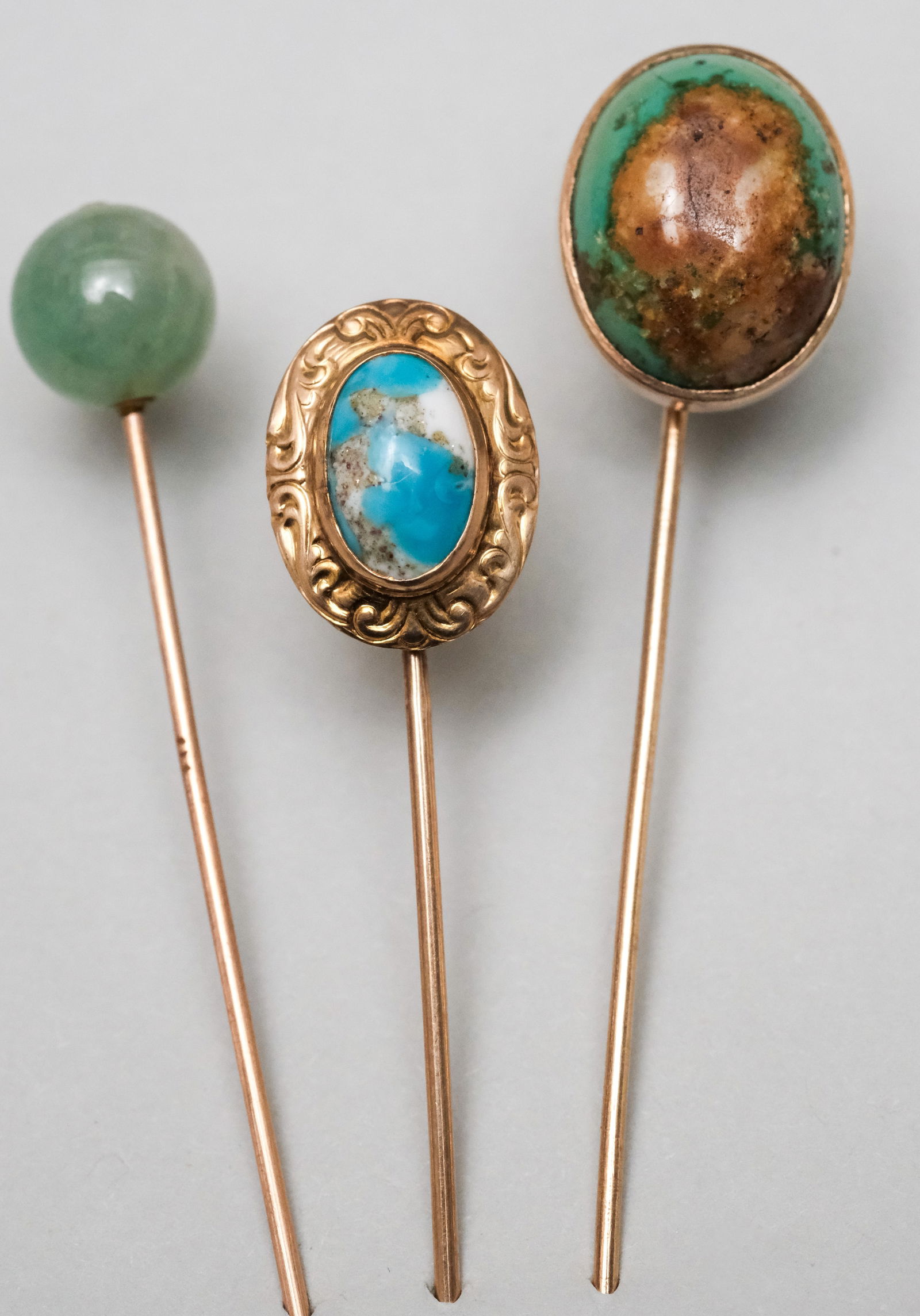 3 Antique 10K Gold Stickpins (1 of 9)