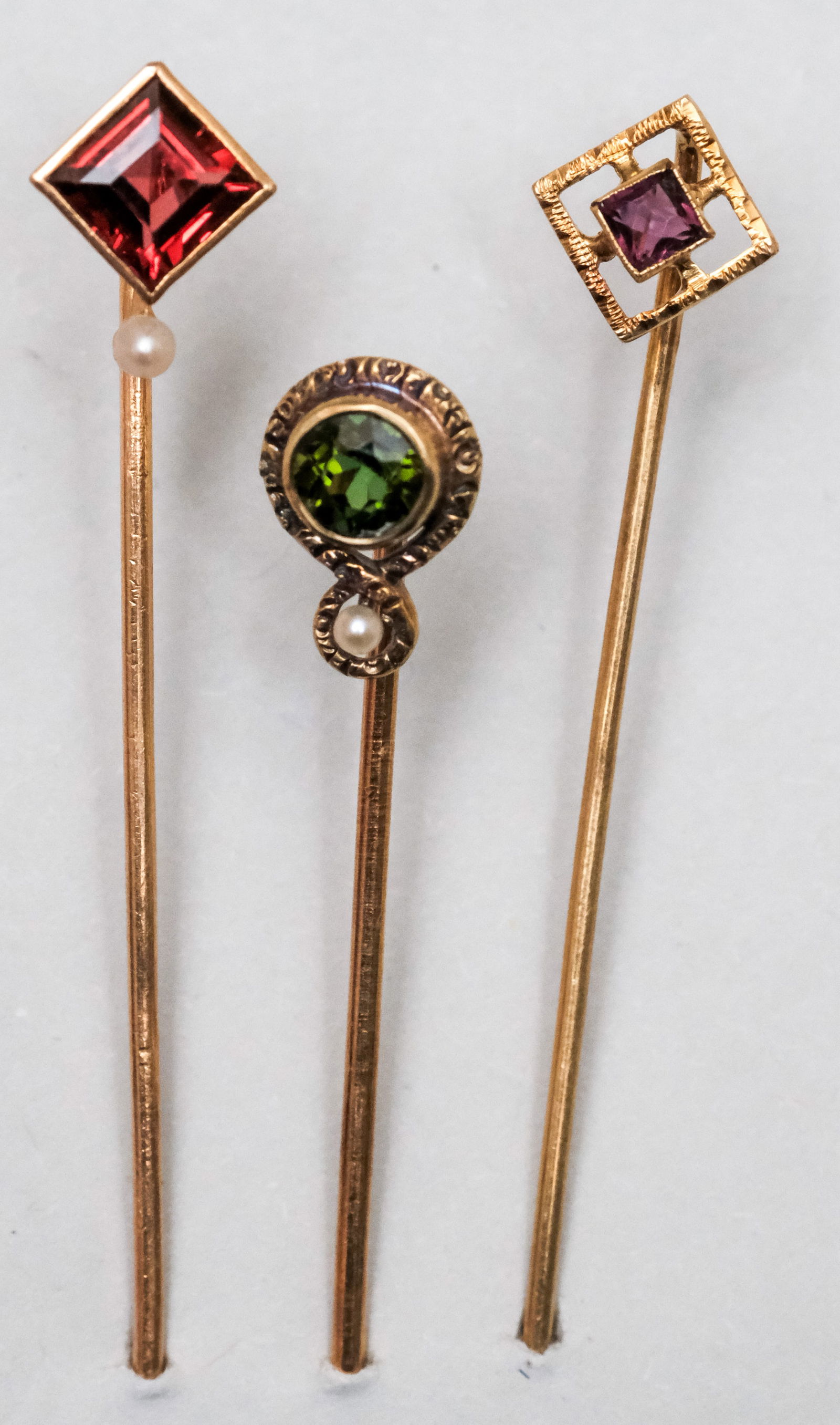 3 Antique 14K Gold Stickpins (1 of 10)