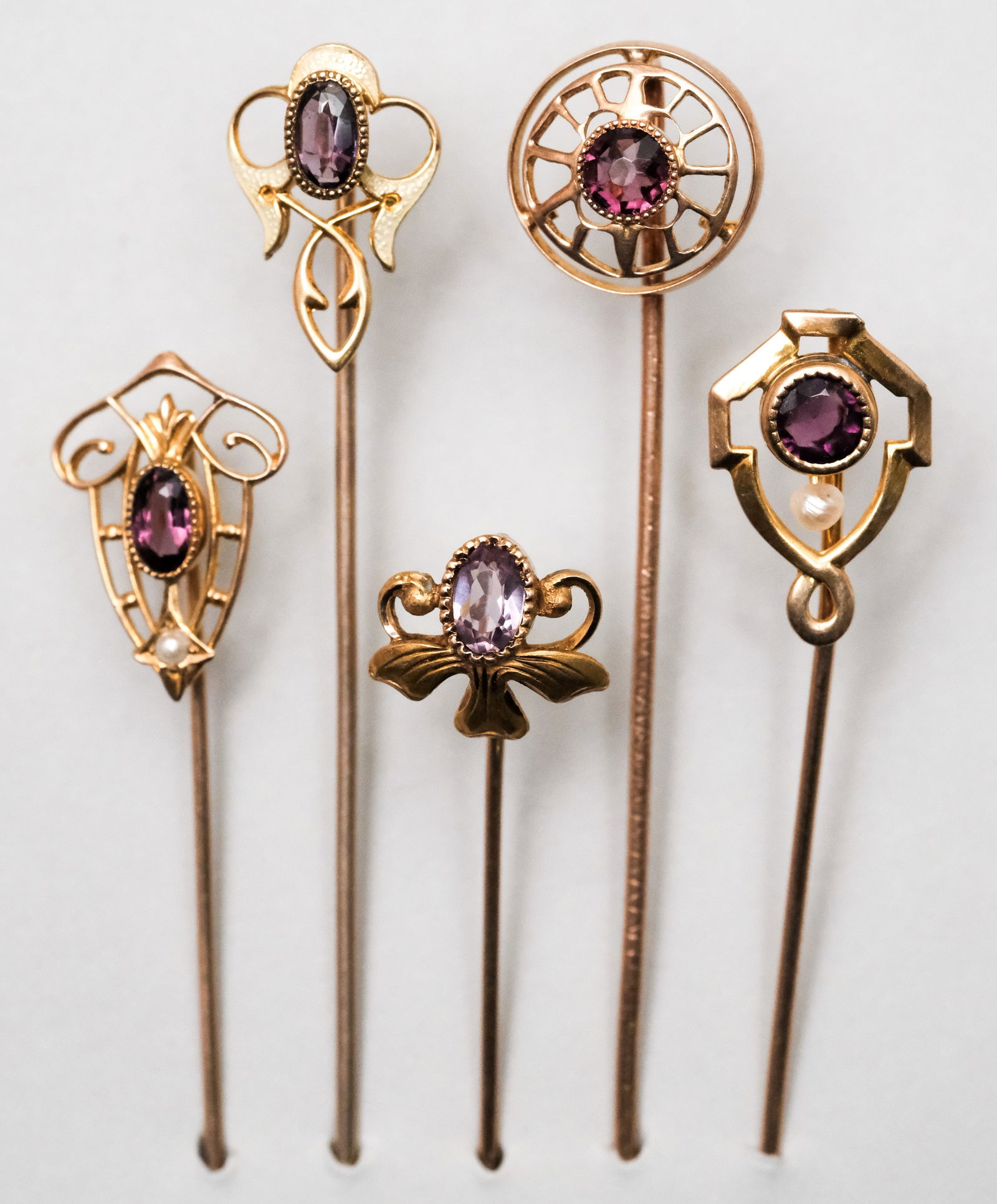5 Antique 10K Gold Stickpins (1 of 14)