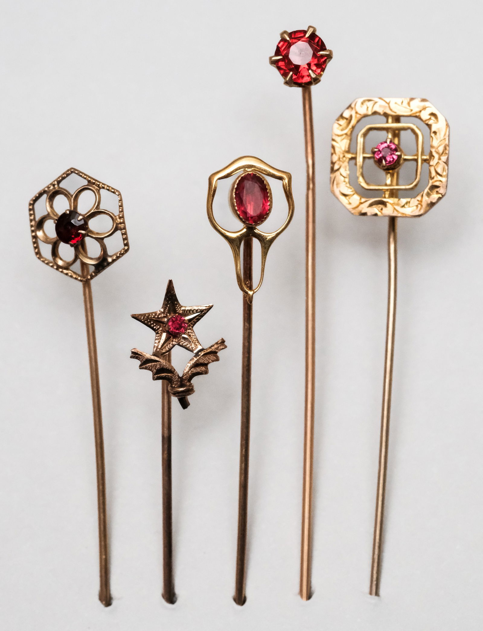 5 Antique 10K Gold Stickpins (1 of 11)