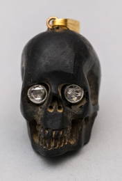 14K Gold & Ebony Skull Pendant Charm