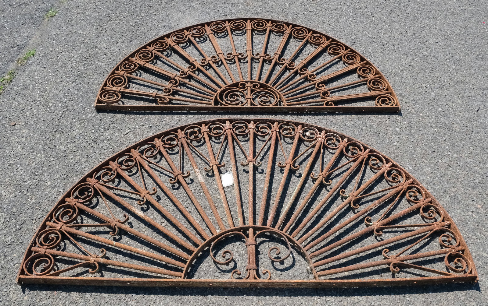 2 Wrought Iron Demilune Architectural Elements (1 of 4)