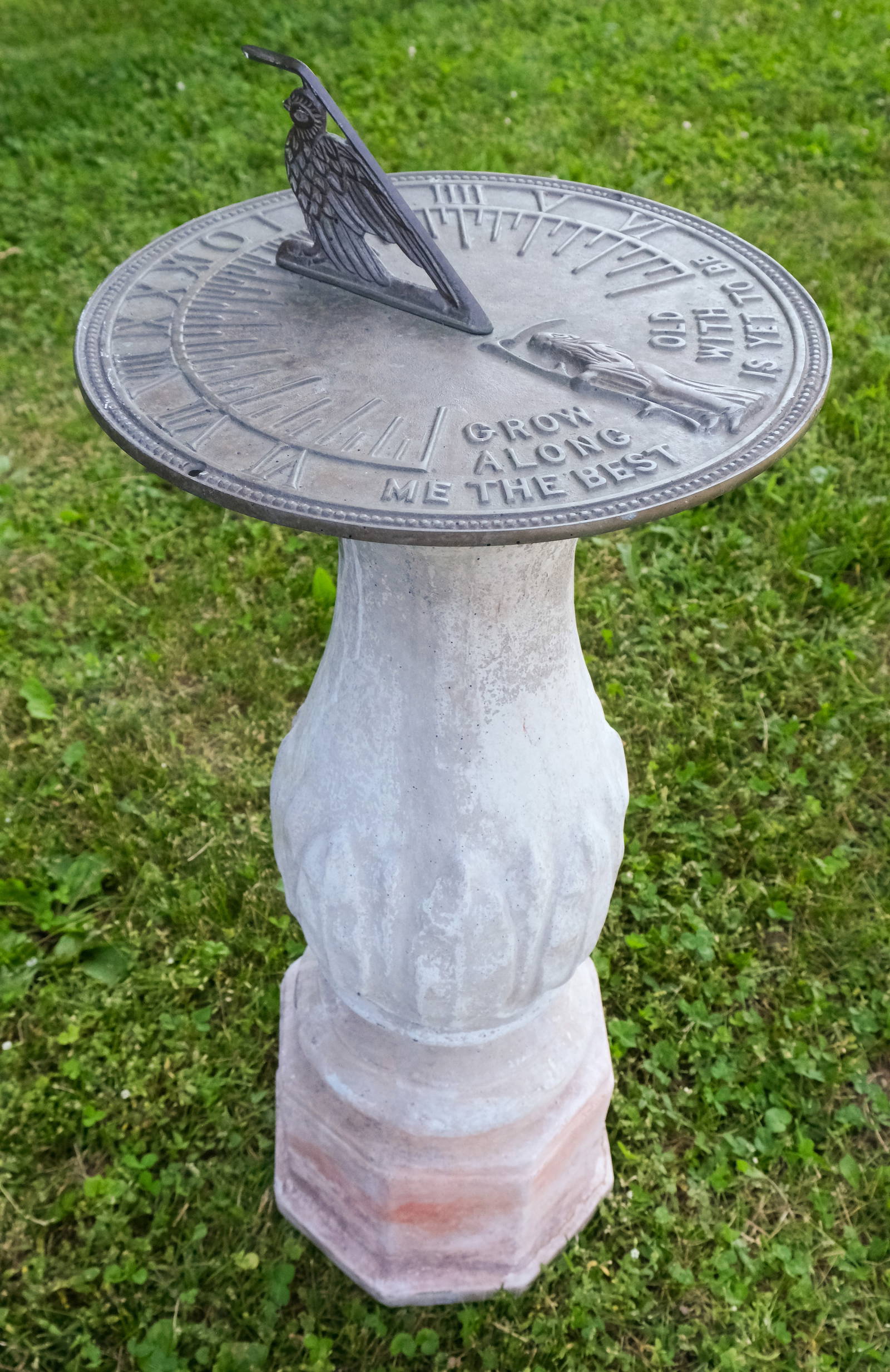 Bronze Sundial On Concrete Pedestal Auction