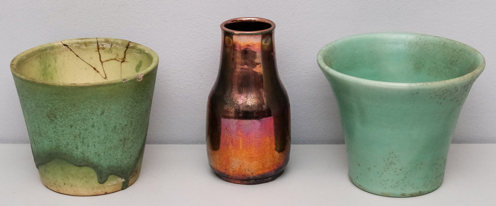 Antique Iridescent Glaze Pottery Vase (1 of 8)