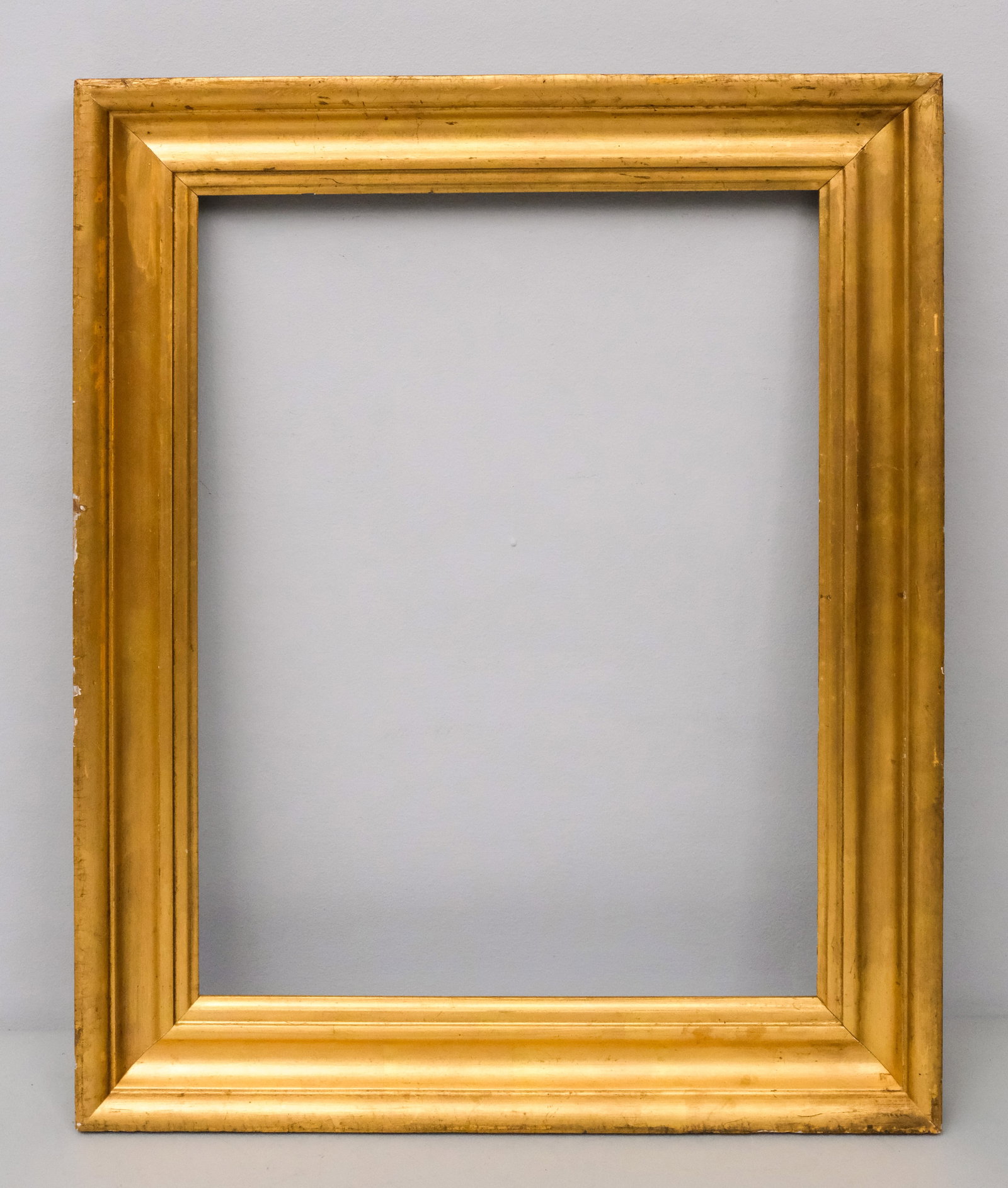 American Lemon Gold Frame 14 1/4" x 18": American, ca. 1840, having cove profile. Overall 18" x 22", rabbet 14 1/4" x 18", molding 2 1/2".