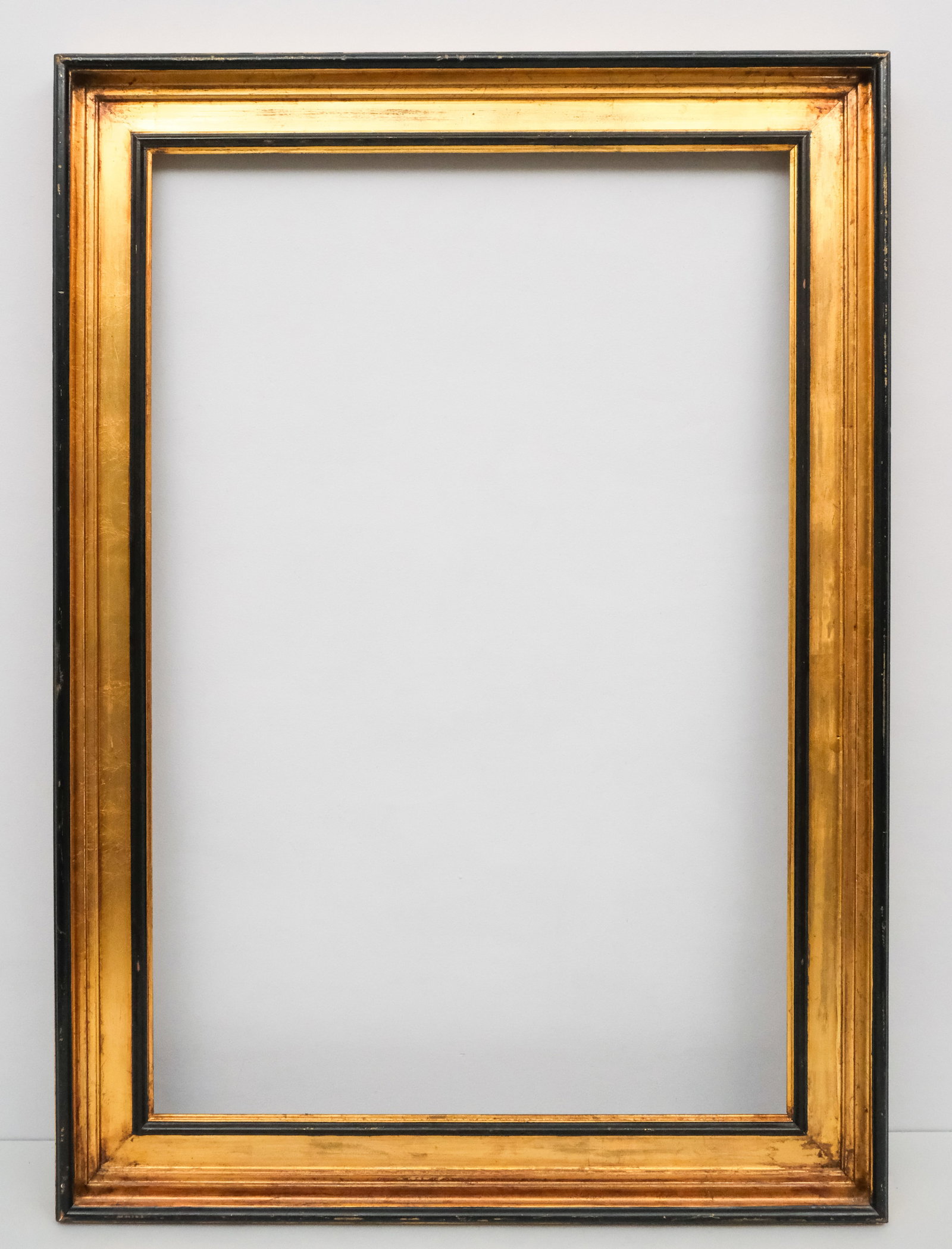 American Lemon Gold Frame 25" x 37": American, ca. 1860, having ebonized elements. Overall 31 1/4" x 43 1/2", rabbet 25" x 37", molding 3 1/2".