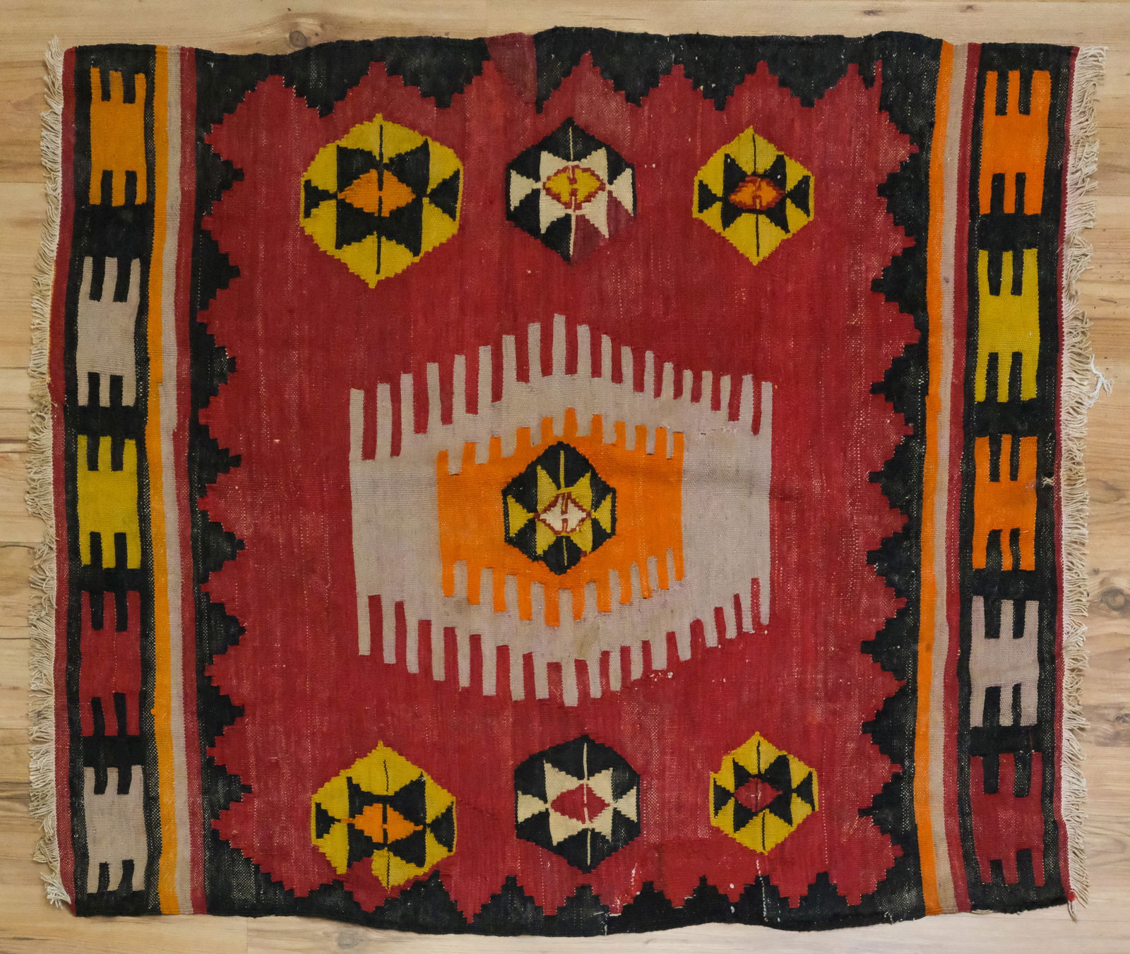 Antique Kilim Flat Weave Rug 37 1/2" x 47" (1 of 6)