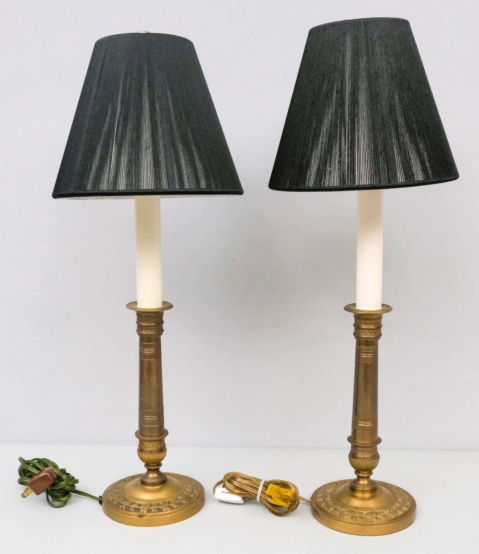 Pair of Brass Neoclassical Lamps (1 of 6)
