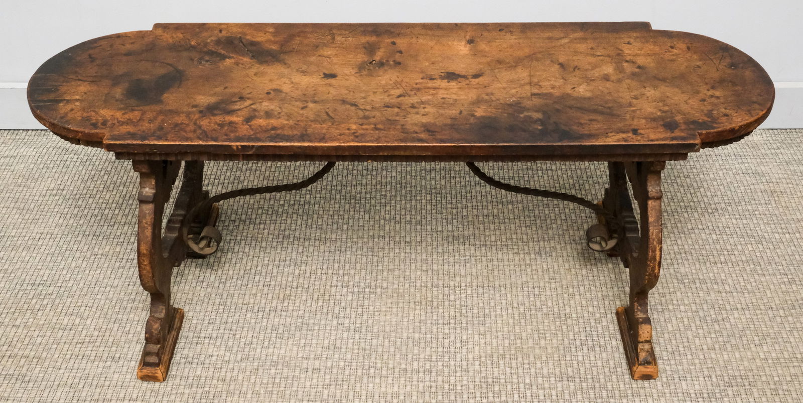 Early Spanish Carved Wooden Bench (1 of 8)