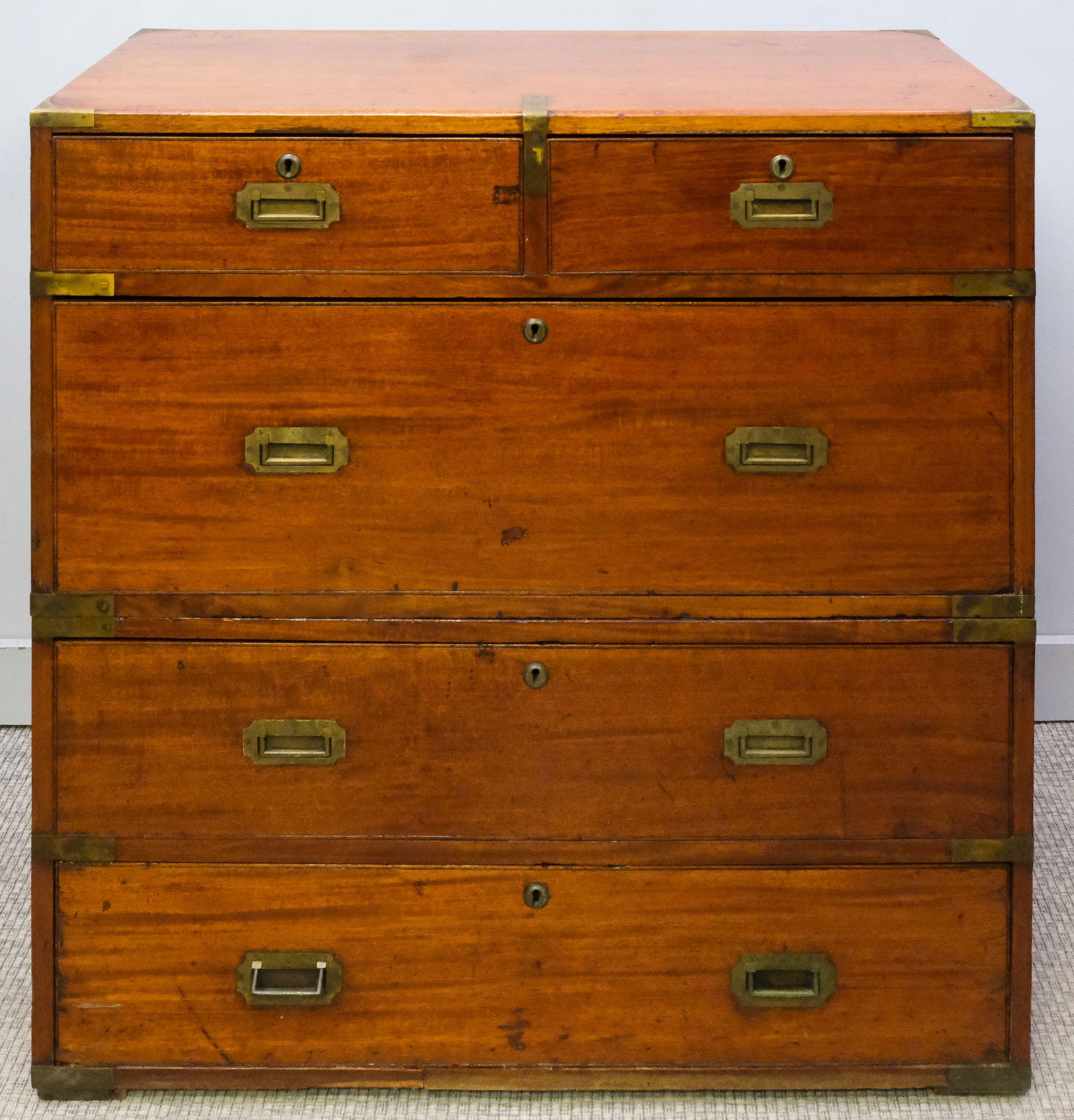 Victorian Camphor Wood Campaign Chest-on-Chest (1 of 7)