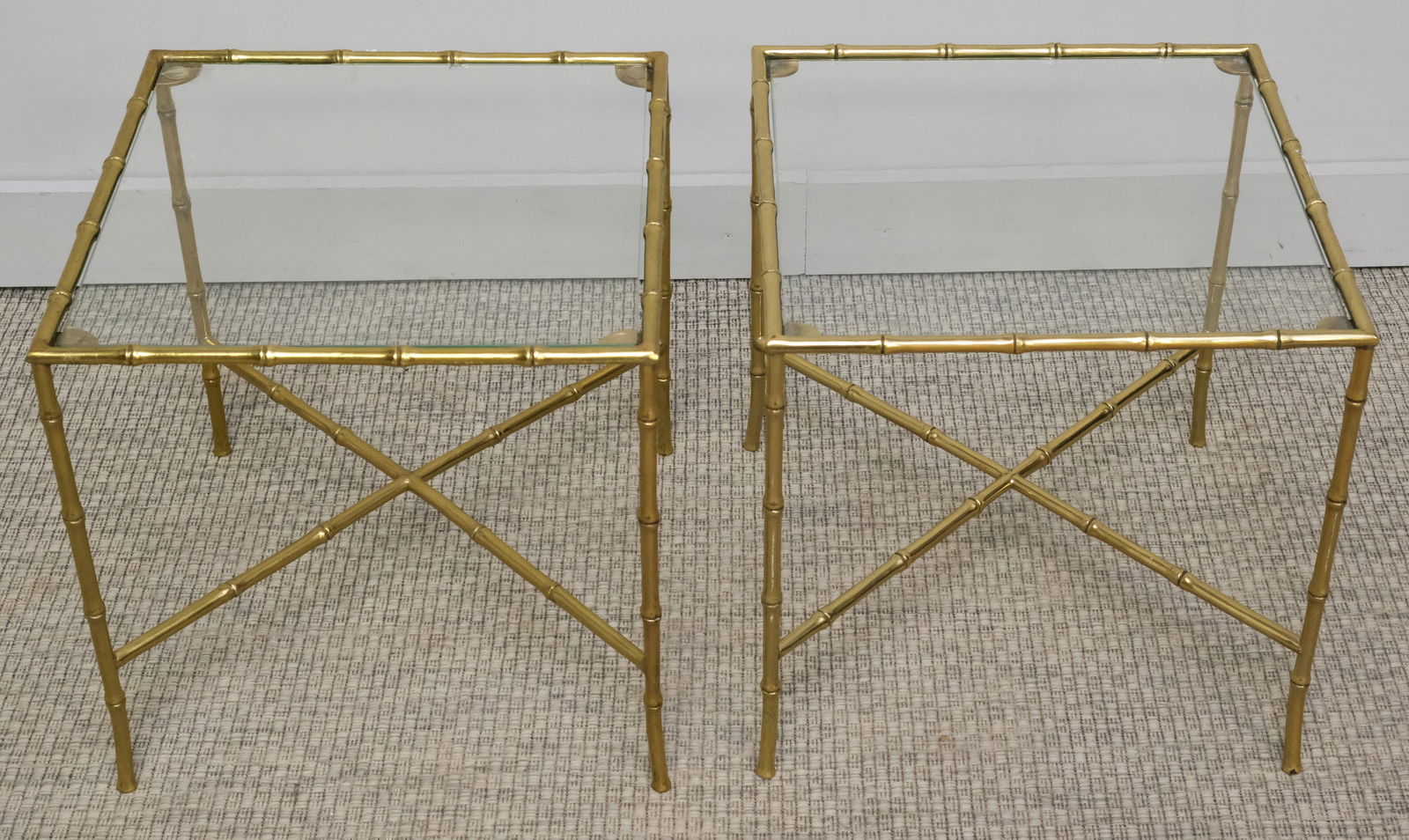 Pair of Gilt Metal Faux Bamboo Tables (1 of 6)
