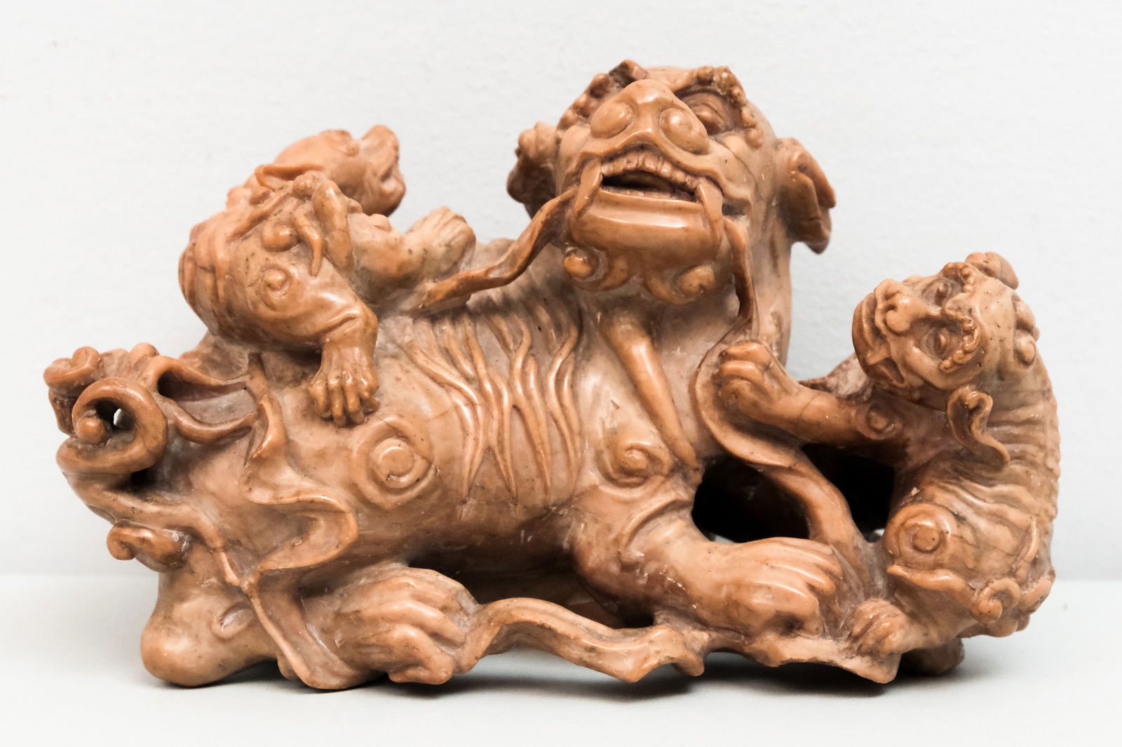 Antique Chinese Stone Carved Mother Foo Dog (1 of 8)