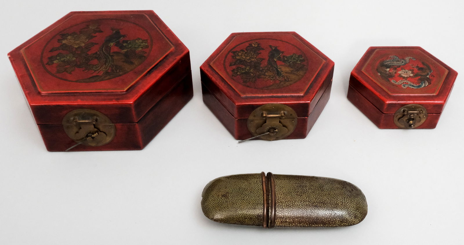 Antique Shagreen Inro & Lacquer Boxes (1 of 10)