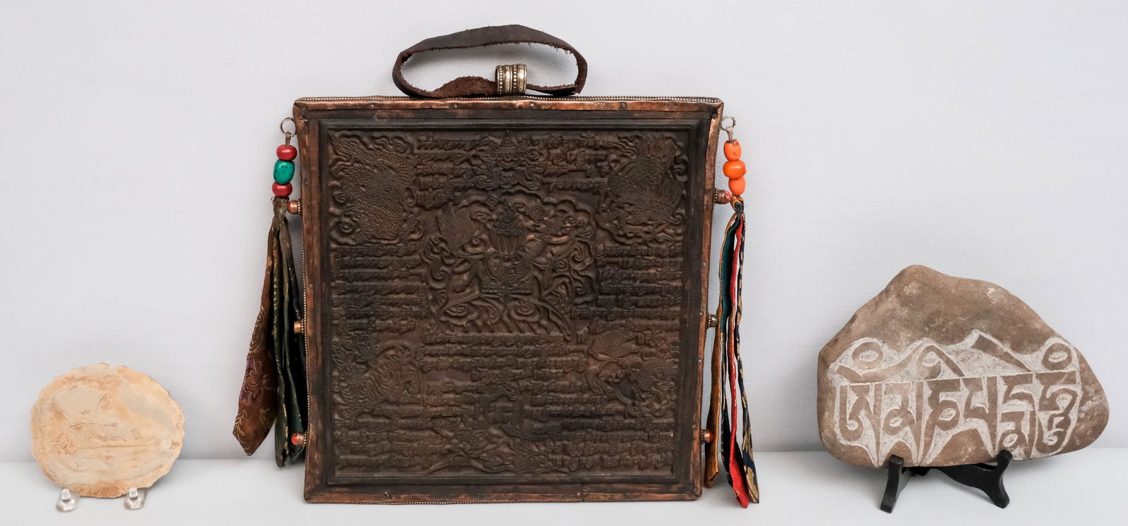 Metal Mounted Antique Tibetan Printing Block (1 of 9)
