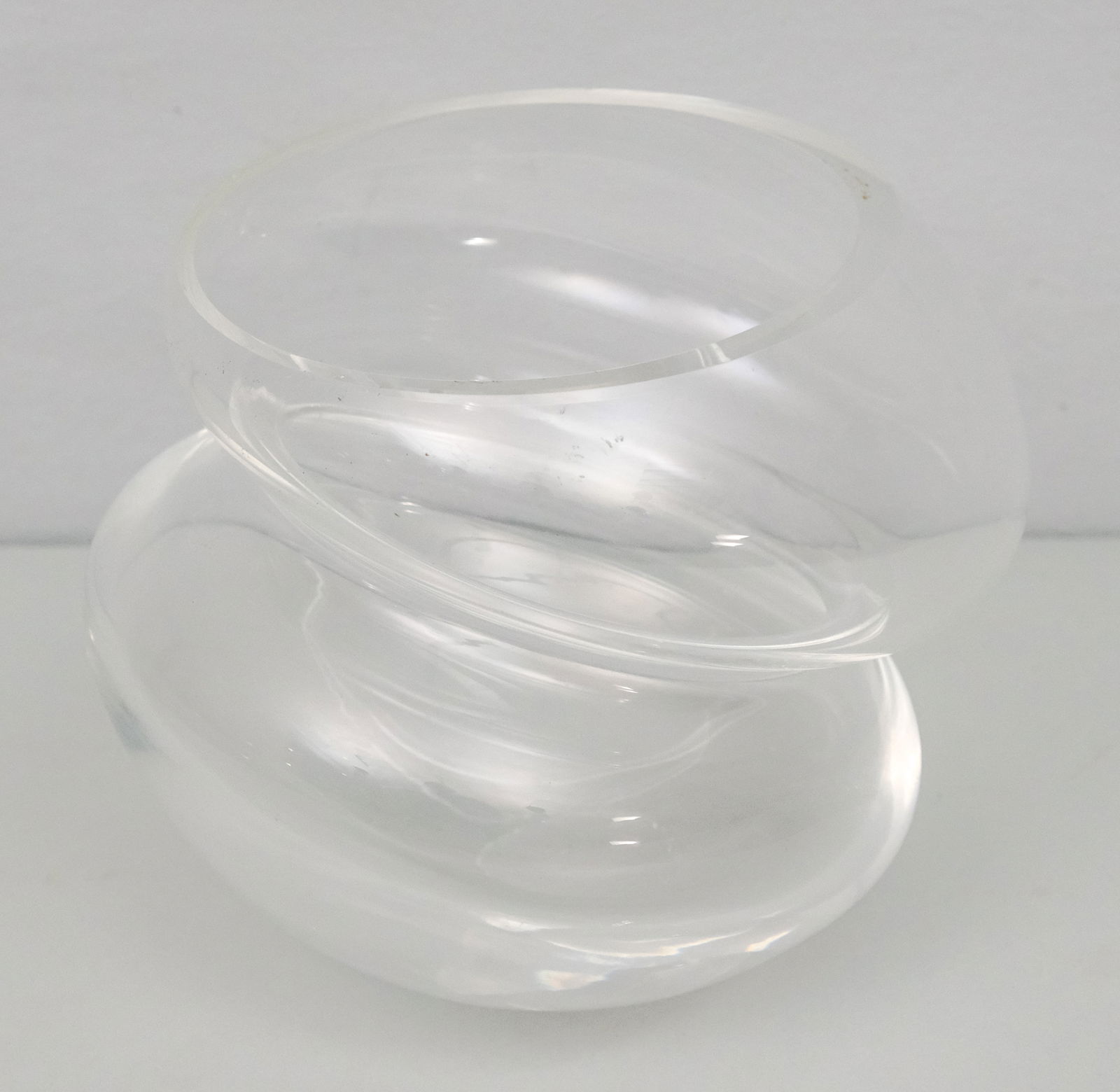 Steuben Glass Nimbus Vase by Paul Schulze: Dynamic asymmetrical form, 5 1/2".