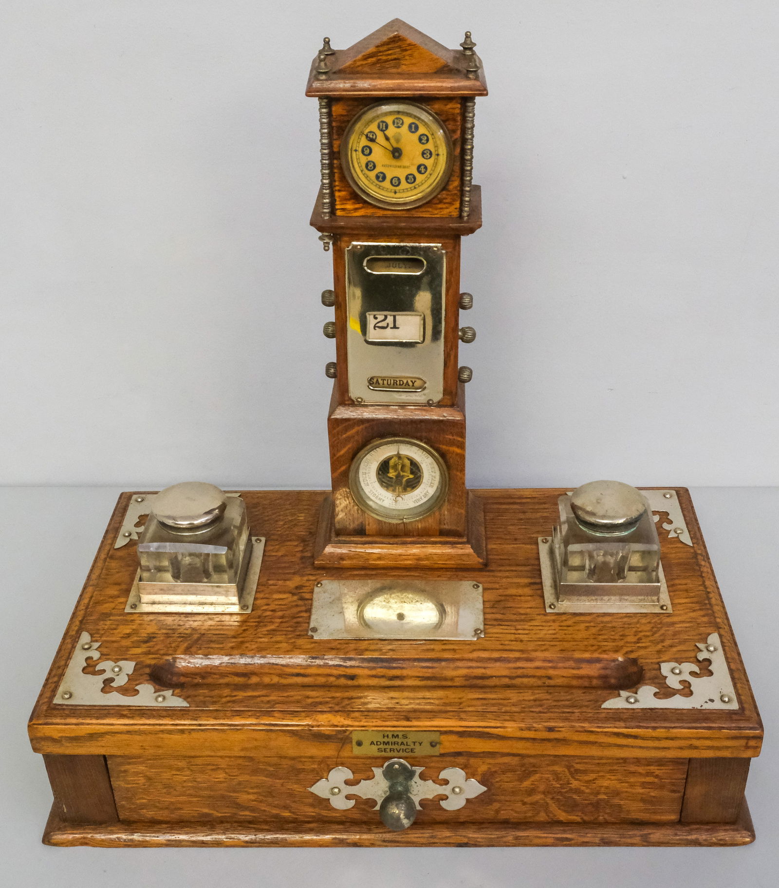 Antique Tall Case Clock Form Inkwell (1 of 10)